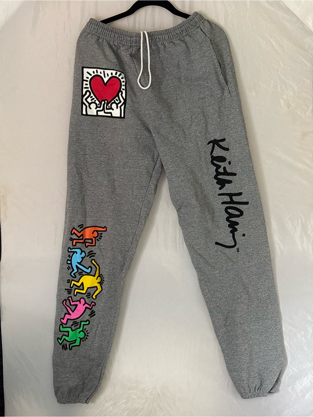 Keith Haring Adult Logo Sweatpants with Multicolor Artwork